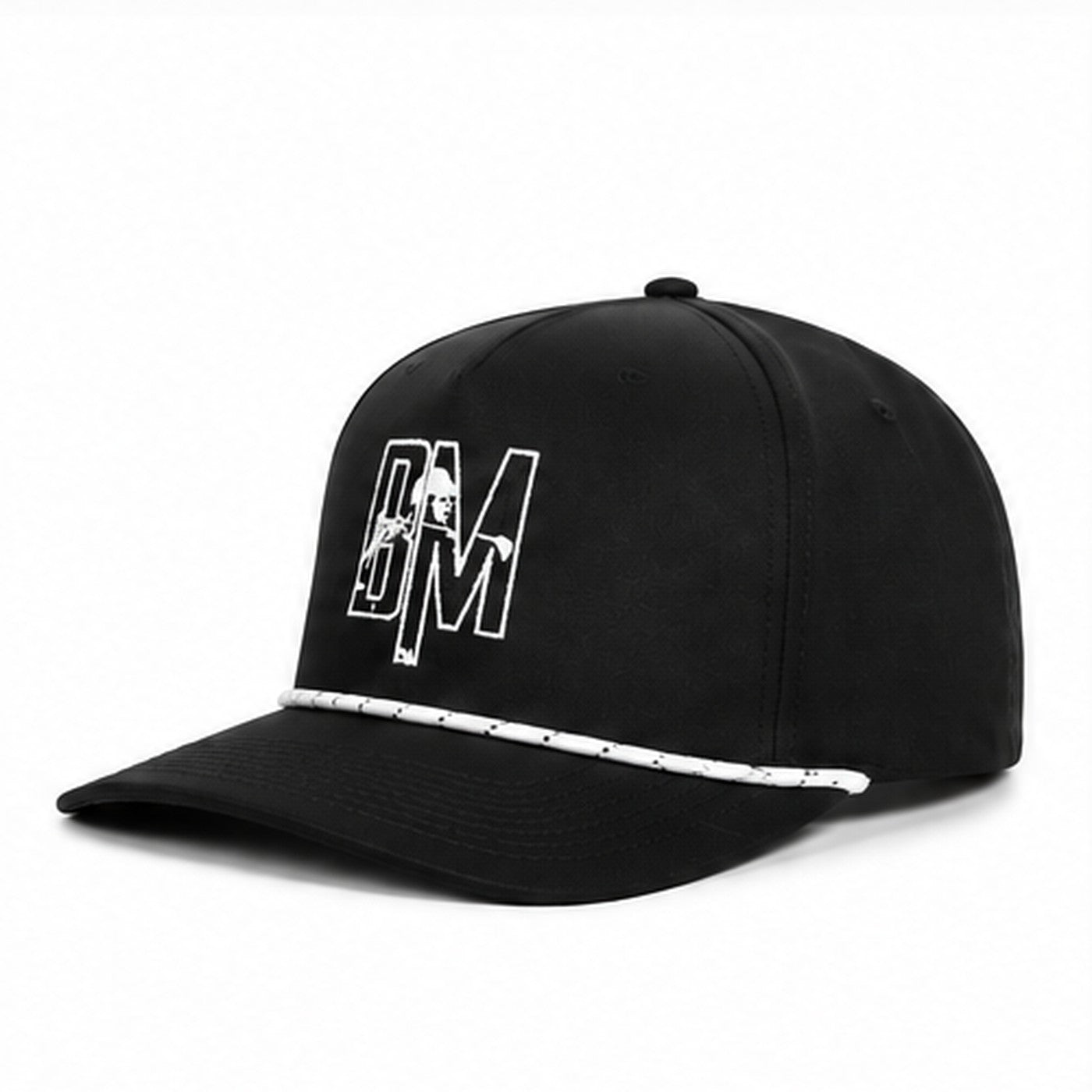 Black BM rope hat, side view